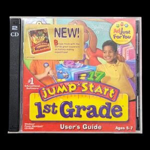 JumpStart 1st Grade Deluxe 2 CD-ROM Set Windows Mac PC 2000 Knowledge Adventure